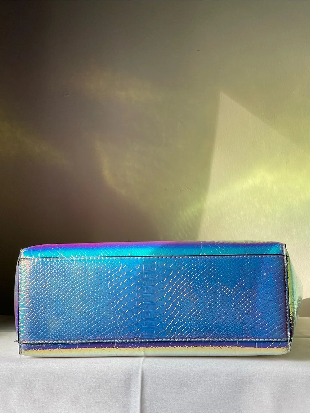 PRIMARK Iridescent Croc-Embossed Tote